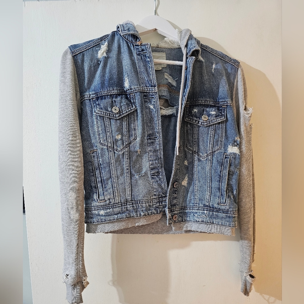 AE Ripped Denim Jacket XXS